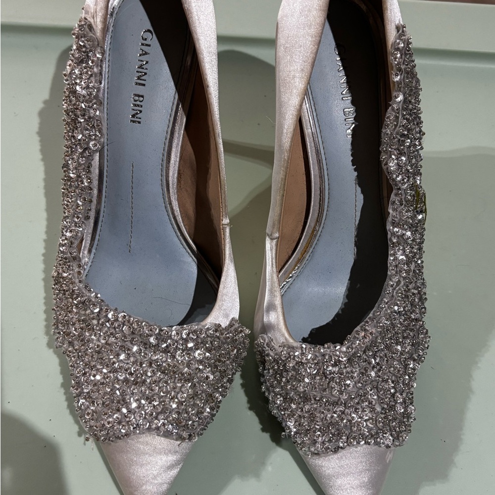 Gianni Bini Silver Sparkle Heels